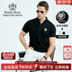 Raidy Boer/雷迪波爾新品男士休閑虎頭圖案純棉翻領短袖T恤7242 黑色 165/46/S
