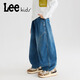 Lee童裝男童直筒牛仔褲春秋款兒童褲子男孩運動(dòng)秋裝中大童寬松休閑褲 牛仔藍 150