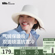 蕉下（beneunder）氣絨雙面帽秋冬防曬遮陽(yáng)帽子女太陽(yáng)帽保暖漁夫帽藍煙灰