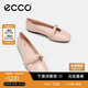 愛(ài)步（ECCO）夏季芭蕾舞鞋方頭羊皮淺口單鞋 舞悅234303 裸粉色37 HL