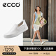 愛(ài)步（ECCO）休閑鞋女鞋 25年夏季牛皮休閑板鞋一腳蹬小白鞋 柔酷 470853 白色47085361146 37 (235mm)