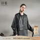 日著(zhù)尋徑黑短款無(wú)領(lǐng)皮衣2025秋季新款時(shí)尚寬松中式PU皮外套上衣女 尋徑黑 S