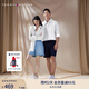 TOMMY HILFIGER【純棉府綢】秋冬男女商務(wù)通勤休閑條紋情侶款長袖襯衫外套 【條紋繡標(biāo)襯衫】-深灰白條紋7I3 M （推薦：135-150斤）