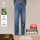哈吉斯（HAZZYS）女裝 秋季女士高腰時(shí)尚活力簡(jiǎn)約休閑水洗牛仔褲女 深藍色DL 36 (155/68A 36)