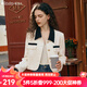 Olrain歐芮兒小香風(fēng)短外套女春裝新款寬松時(shí)尚名媛風(fēng)撞色上衣 米杏色 L