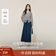 茵曼（INMAN）半身裙女牛仔裙2025春秋女裝新款高腰寬松百搭傘裙長(cháng)裙 牛仔藍 S