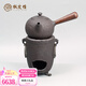 楓嵐情側(cè)把鐵壺日本原裝進口木柄圍爐煮茶燒水泡茶專用戶外露營純手工 灼茶砂鐵壺+南蠻涼爐