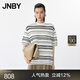 JNBY/江南布衣25夏新品毛針織衫短袖套頭前衛(wèi)趣味寬松5P5314050 189/白底黑條 S