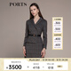 PORTS寶姿秋冬新品女裝縫制針織長(cháng)袖中長(cháng)連衣裙LM9N012NFE010 黑色格子 XS (2)