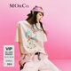 MO&Co.短袖T恤春夏萌趣小鹿印花棉質(zhì)寬松短袖圓領(lǐng)落肩白色摩安珂 日落白色-第2批 S 160