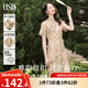 歐莎（OSA）【蘭亭序】新中式國風(fēng)連衣裙女夏季2025年新款改良旗袍裙子 杏底印花 S