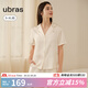 ubras25年新品流光梔子花翻領(lǐng)短袖短褲套裝舒適家居服女睡衣 馥芮白色底梔子花印花 L