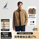 諾帝卡（NAUTICA）【單件直降】春夏新款經(jīng)典簡(jiǎn)約挺闊有型翻領(lǐng)薄外套夾克男JO4306 深卡其2BB M