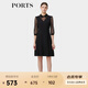 PORTS寶姿春季新品女裝鏤空花卉衣袖休閑風(fēng)連衣裙ALP8D023JWP052 黑色 M (6)