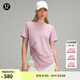lululemon丨Cotton 女士棉混紡單側開(kāi)口圓領(lǐng) T 恤 LW3IDNS 薔薇粉 XS /4
