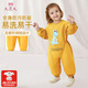 久愛(ài)久寶寶連體罩衣嬰兒童學(xué)步爬爬服全身一體式男女防水防臟吃飯衣長(cháng)袖 防污防臟可開(kāi)閉襠 黃色恐龍連體 90碼（建議身高75-85cm）