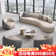 禮恒弧形沙發(fā)酒店大堂大廳貴賓會(huì )所休息區接待會(huì )客圓弧售樓處洽談沙發(fā) 200長(cháng)沙發(fā)+1+1+1+茶幾組合  灰色