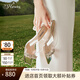 73Hours女鞋Hot Summer2025夏新款水鉆仙女風(fēng)方頭高跟拖鞋女外穿 透明-高跟7.5cm 37