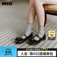 MIO七夕禮物米奧夏季圓頭低跟蝴蝶結(jié)單鞋珍珠帶舒適俏皮瑪麗珍女鞋 黑色 35