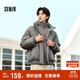 森馬棉服男設計感假兩件冬外套厚款保暖立領(lǐng)棉衣繡花107824112103