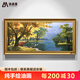 流逝美天鵝湖純手繪油畫(huà)客廳沙發(fā)背景墻橫幅壁畫(huà)歐式山水風(fēng)景手工裝飾畫(huà) 簡(jiǎn)歐金框 70*140CM