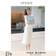 JESSIE氣質(zhì)佰搭純色松緊腰A字雪紡半身裙夏新款 杏色 S