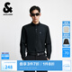 杰克·瓊斯（JACK&JONES）25年男裝秋季商務(wù)長(zhǎng)袖襯衫男士休閑純棉舒適襯衣男法斗犬刺繡上衣 E40黑色 L 180