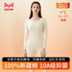 貓人秋衣秋褲女純棉秋冬季女士保暖內(nèi)衣套裝2025年新款打底線衣棉毛衫 淺杏色【遠(yuǎn)紅外升溫+抗菌防螨+抗靜電】 L 【建議體重100-120斤】
