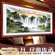 迅典國畫(huà)山水畫(huà)鴻運當頭掛畫(huà)客廳裝飾畫(huà)辦公室字畫(huà)風(fēng)水畫(huà)沙發(fā)背景墻畫(huà) B款【旭日東升】 【推薦】實(shí)木帶框203*83CM(有機玻璃）