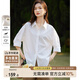 尚都比拉優(yōu)雅氣質(zhì)休閑通勤襯衫女夏季設(shè)計感上衣五分袖白襯衣 白色 L 