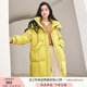 香影羽絨服女中長款2024年冬季新款時尚顯瘦高級感連帽白鴨絨外套 果綠 L