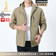JASONWOOD品牌輕奢侈跑步防風(fēng)外套男2025新款春秋戶(hù)外休閑連帽工裝夾克男 卡其  [官方正品] M 【100-125斤】   [90天免費換]