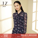 玖姿（JUZUI）商場(chǎng)同款印花中長(zhǎng)裙子女春季雪紡碎花連衣裙JWCC50009 花丈青 M