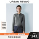 UR2025秋季新款女裝復(fù)古休閑簡約百搭翻領(lǐng)針織衫UYY950014 冷灰 S