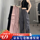 蘿美醬工裝褲女春秋戶外美式?jīng)_鋒小個子寬松闊腿登山褲子速干運動褲速腳 灰色常規(guī)長度【夏季薄款】 M 【建議101-115斤】