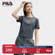 FILA 韓素希同款|斐樂(lè )官方女裝針織短袖2025夏新款修身小狐貍刺繡T恤 默魅灰-DY M 165/84A/M