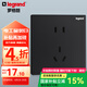 羅格朗逸景開關(guān)插座面板碳素黑色86型墻壁暗裝電源插座 10A五孔二三插