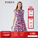 PORTS寶姿女裝春夏新品時(shí)尚碎花圓領(lǐng)短袖連衣裙LM8D240MPP109 丈青印花 M (6)