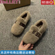 百麗踏【廠(chǎng)牌】軟底毛毛鞋女秋冬加絨棉鞋女一腳蹬豆豆鞋女孕婦棉 卡其色 【升級款專(zhuān)柜版】 40 【標準尺碼】