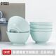 景德鎮官方店景德鎮陶瓷飯碗套裝現代簡(jiǎn)約影青家用湯碗吃面小碗禮盒裝 純影青羅漢豎紋6碗