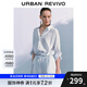 UR2025秋季新款女裝撞色條紋扭結(jié)長(zhǎng)袖罩衫襯衫UWH250140 藍(lán)色條紋 (偏寬松) XS
