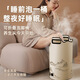 可折疊泡腳桶便攜式泡腳袋洗腳桶足浴盆過(guò)小腿高深桶中秋節養生禮 SAP溫感式折疊足浴桶高46cm（米白色印花）