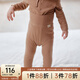 OAK FAMILY新品秋冬爬服新生嬰兒長(cháng)袖羊毛包屁衣寶寶護肚褲打底衫 棕色-護肚褲 90cm