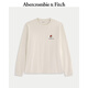 Abercrombie & Fitch【經(jīng)典棉質(zhì)T】美式創(chuàng  )意圖案LOGO長(cháng)袖T恤上衣25秋男裝123-5260 奶油白 L (180/108A)