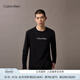 Calvin KleinJeans25秋季新款男士休閑通勤ck字母印花圓領(lǐng)打底衫長袖T恤上衣