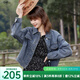 百圖betu女裝春季新款短外套簡(jiǎn)約寬松ins潮百搭牛仔外套女2401T45 牛仔色 M