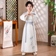 小淘孩古風(fēng)男童漢服武俠風(fēng)中國風(fēng)明制飛魚(yú)服古裝表演服少爺唐裝 清風(fēng)套裝+吊墜 120