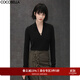 COCOBELLA設計感V領(lǐng)簡(jiǎn)約氣質(zhì)針織衫女秋氣質(zhì)OL多色打底衫TS98N 黑色 L