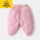 G.DUCKKIDS小黃鴨嬰兒棉褲寶寶棉褲冬季加絨加厚大pp褲三層夾棉外穿褲子保暖 粉色k010小熊加棉加絨 100 褲長(cháng)約54左右