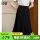 歐莎（OSA）法式高腰白色a字半身裙子女士夏季2025年新款顯瘦遮胯魚尾傘裙 黑色 2XL